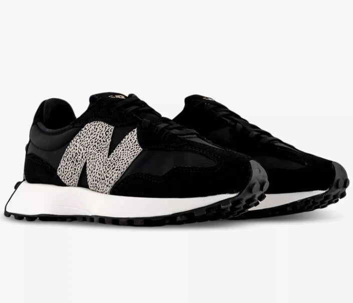 New Balance 327 Black Animal Leopard Print Ladies Women's Trainers - All sizes
